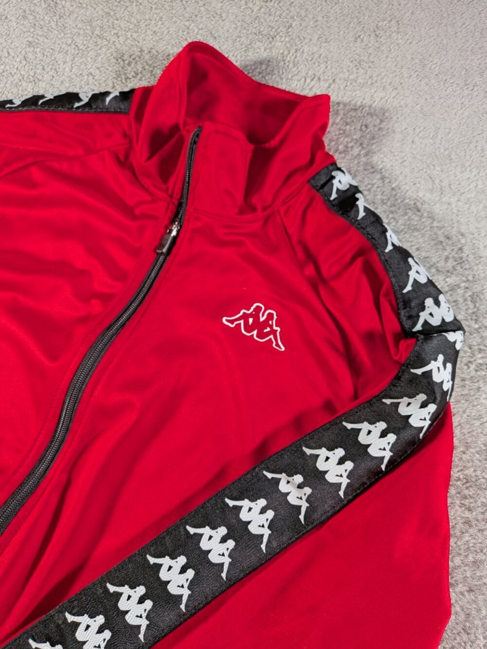 Kappa Red Full Zip Track Jacket Mens XL Logo Tape Vintage 90s Y2K